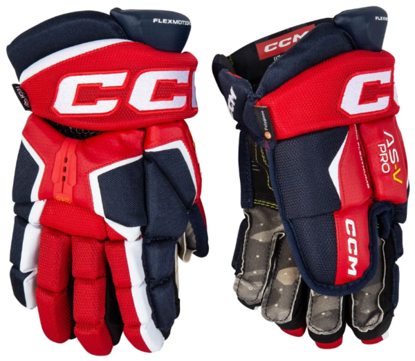 Перчатки CCM Tacks AS-V Pro JR (11") Темно-сине-красно-белые